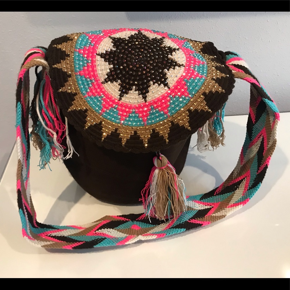 Hand made bag with sparkling